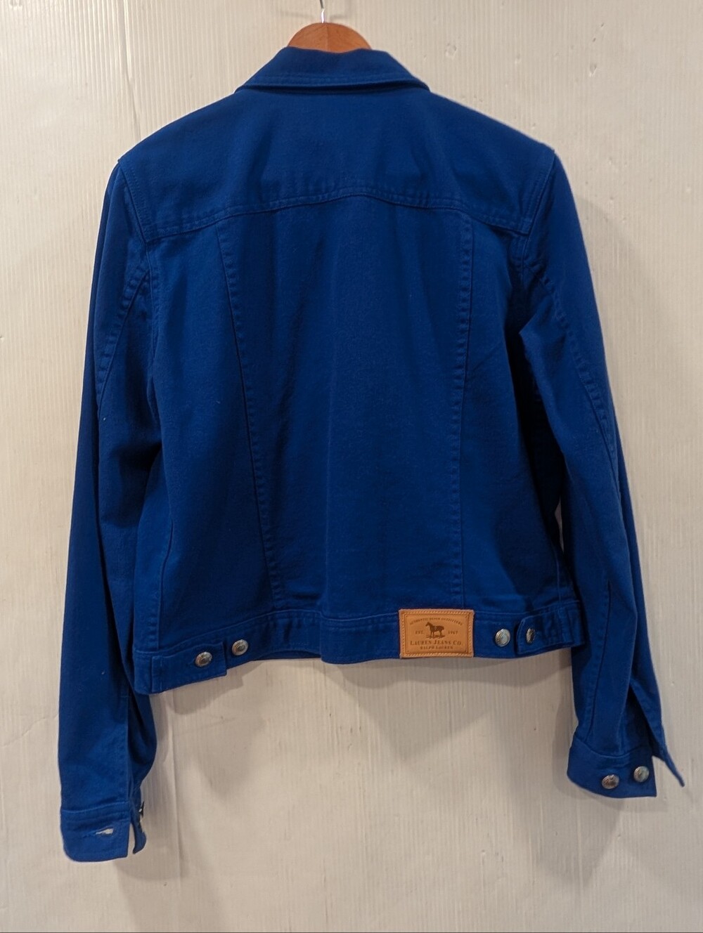 LAUREN RALPH LAUREN Women's Royal Blue Denim Jacket Size Medium - Picture 8 of 9
